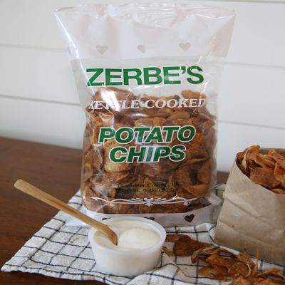 Zerbe's Kettle Cooked "Dark" Potato Chips by Kauffman Orchards, Home-Style, Cooked with Lard - 9 Ounce Bag