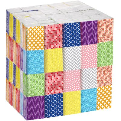 Thenshop 200 Packs Travel Tissues Bulk Geometric Designed Pocket Size Tissues, 3 Ply Paper Facial 2000 Count for Travelling Walking Weddings Graduation
