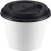 NYHI 200 Pack 10 oz White Paper Disposable Coffee Cups with Black Lids Hot Cold Beverage Drinking Cup for Water Juice Espresso Tea Ideal for Water Coolers Party view 3