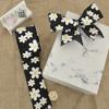 GorinsKani 10 Yard 2.5" Daisy Ribbon with Wired Edge Summer Spring Flower Ribbon for Gift Wrapping Party Decoration (Black) view 4