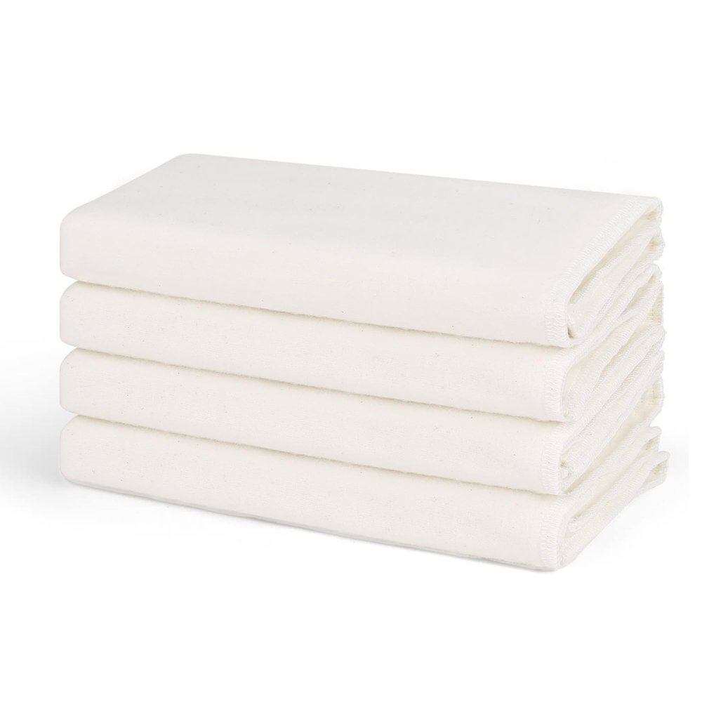 4Pcs Cotton Flannel for Castor Oil Pack, Less Mess Made of Unbleached Organic Cotton Flannel Reusable Soothing Heat Compress for Liver, Abdomen, Joints, Highly Absorbent Soft Feel Like Nightgown