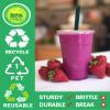 [100 Sets] 20 oz Clear Plastic Cups with Lids and STRAWS, Disposable Party Cups for To Go Iced Coffee Cold Drinks, Smoothie, Juice, Parfait, Frappuccino, Milkshake. No Leaking Fruit Cup view 3