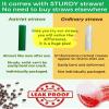 [100 Sets] 12 oz Clear Plastic Cups with Lids and STRAWS, Disposable Party Cups for To Go Iced Coffee Cold Drinks, Smoothie, Juice, Parfait, Frappuccino, Milkshake. No Leaking Fruit Cup view 4