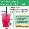 [100 Sets] 32 oz Clear Plastic Cups with Lids and STRAWS, Disposable Party Cups for To Go Iced Coffee Cold Drinks, Smoothie, Juice, Parfait, Frappuccino, Milkshake. No Leaking Fruit Cup view 2
