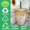 [100 Sets] 16 oz Clear Plastic Cups with Lids and STRAWS, Disposable Party Cups for To Go Iced Coffee Cold Drinks, Smoothie, Juice, Parfait, Frappuccino, Milkshake. No Leaking Fruit Cup view 3