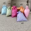 Autupy 30 Pack 5.5 x 3.9 Inch 6 Color Burlap Favor Bags Linen Drawstring Bags for Wedding Party Decorations view 3