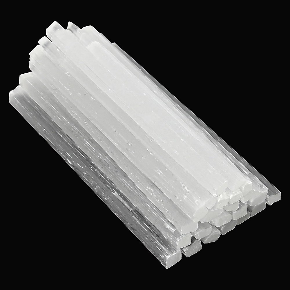 0.44lb Natural Selenite Wand, 6-6.5 inch Selenite Sticks, Total 9-12 Sticks, Selenite Pocket Energy Stone, Premium Hand-Sorted, Chakra, Healing, Good Luck, Positive Energy