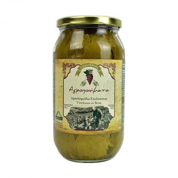 Greek Vine Leaves in Brine | Cretan Organic Handpicked Leaves | New Harvest | 28 Ounces, 800 gr