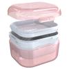 ARGOMAX Denture Case, Denture Cup for Soaking Dentures(Not Leak-Proof), Thorough Cleaning of Dentures, Retainer, Mouthguards, Clear Braces (Pink). view 2