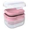 ARGOMAX Denture Case, Denture Cup for Soaking Dentures(Not Leak-Proof), Thorough Cleaning of Dentures, Retainer, Mouthguards, Clear Braces (Dark Pink). view 2