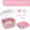 ARGOMAX Denture Case, Denture Cup for Soaking Dentures(Not Leak-Proof), Thorough Cleaning of Dentures, Retainer, Mouthguards, Clear Braces (Dark Pink). view 4
