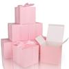 COTOPHER Small Gift Boxes 25 Pack 5x5x5 inches Pink Gift Boxes with Lids for Gifts, Crafting, Wedding Party Favor, Cupcake Boxes, Candy, Bridesmaids Proposal Box with Ribbons and Stickers view 1