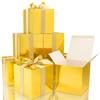 COTOPHER Small Gift Boxes 25 Pack 6x6x6 inches Gold Gift Boxes with Lids for Gifts, Crafting, Wedding Party Favor, Cupcake Boxes, Candy, Bridesmaids Proposal Box with Ribbons and Stickers view 1