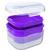 ARGOMAX Denture Case, Denture Cup for Soaking Dentures(Not Leak-Proof), Thorough Cleaning of Dentures, Retainer, Mouthguards, Clear Braces (Dark Purple). view 2