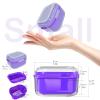 ARGOMAX Denture Case, Denture Cup for Soaking Dentures(Not Leak-Proof), Thorough Cleaning of Dentures, Retainer, Mouthguards, Clear Braces (Dark Purple). view 3
