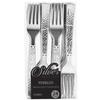 Elegant Hammered Silver Plastic Forks (24ct) - Durable & Stylish - Perfect for Parties, Weddings & Events view 2