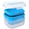 ARGOMAX Denture Case, Denture Cup for Soaking Dentures(Not Leak-Proof), Thorough Cleaning of Dentures, Retainer, Mouthguards, Clear Braces (Light Blue). view 2