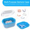 ARGOMAX Denture Case, Denture Cup for Soaking Dentures(Not Leak-Proof), Thorough Cleaning of Dentures, Retainer, Mouthguards, Clear Braces (Light Blue). view 4