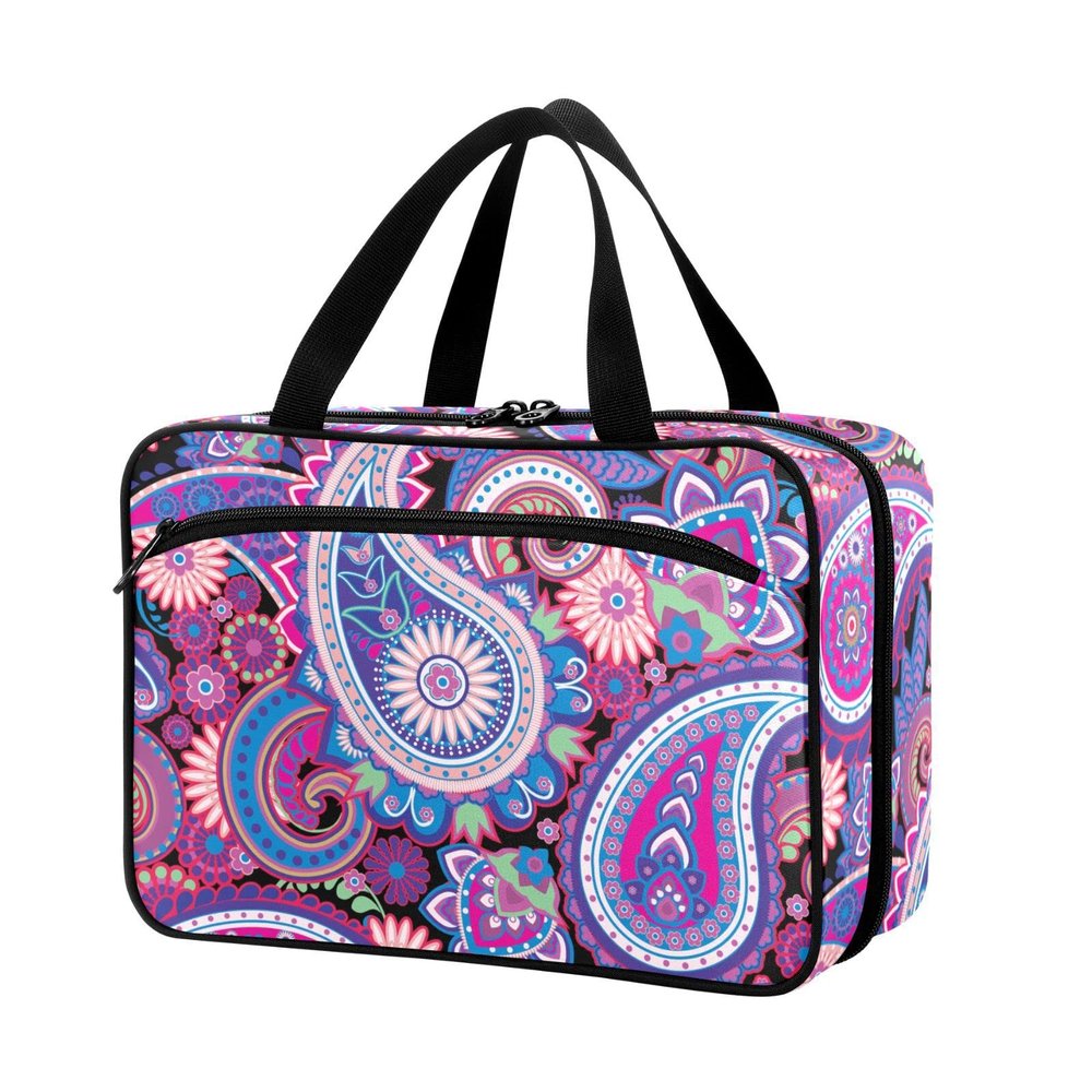 Naanle Pill Organizer Bag Travel Pill Bottle Medicine Organizer Home Storage Medication Bag for Vitamin Supplements, Traditional Paisley Flowers Empty First Aid Bag for Car Camping, 1.0 Count
