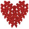 Micomon 50pcs 1.2-Inch Red Velvet Mini Ribbon Bows for Crafts, Wedding, Gift, Sewing, Scrapbooking, Hair Bows, Belts - Classic Style, Christmas, Holiday Occasion - Red Hearts view 1