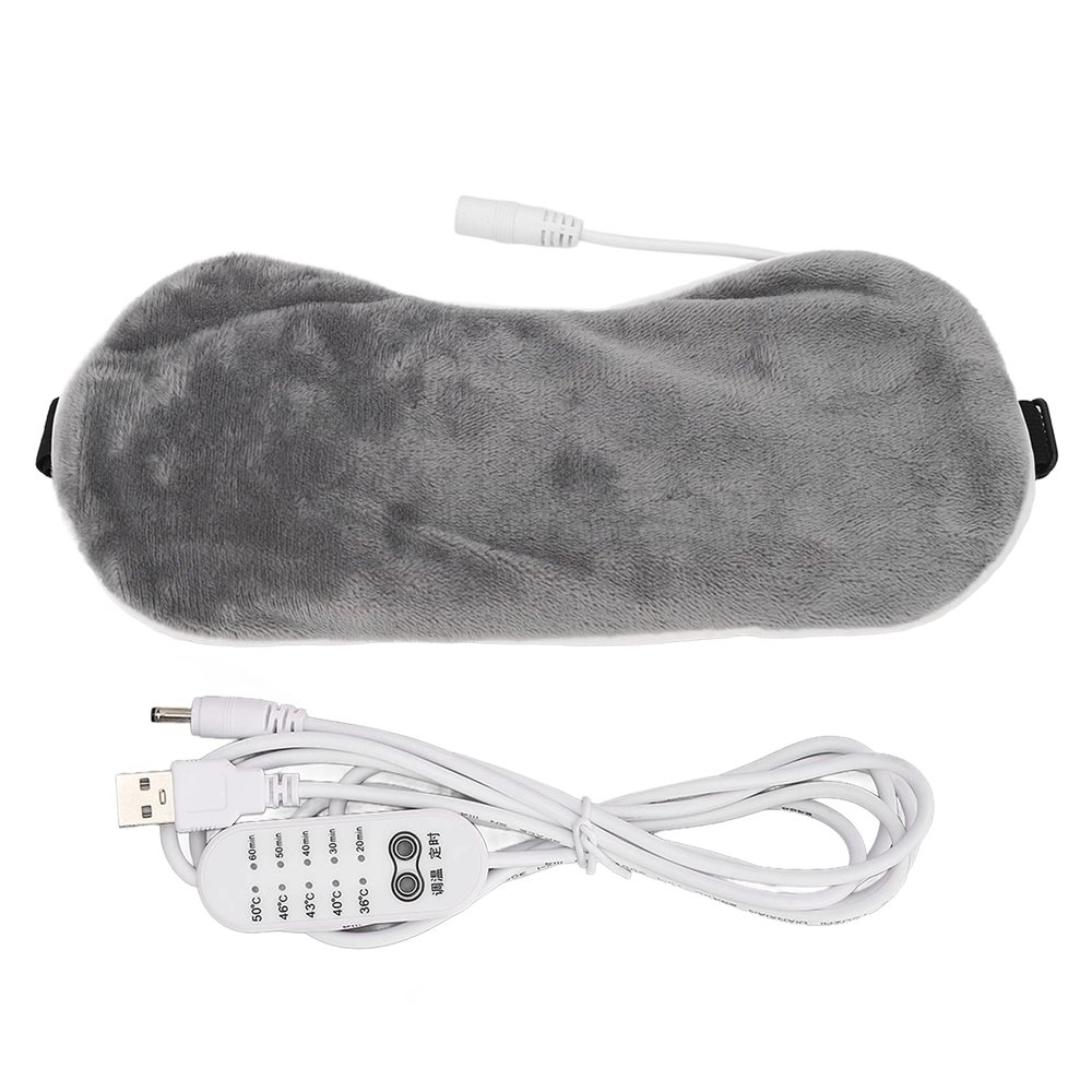 Sleeping cover & Blindfold, Heating Sleep cover, 5 Gear Eye cover, Hot Compress Eye Shade Cover, adjust Sleep Eye cover, Eyeshade for Nap Travel Night, Improve Sleep and Nourish Eyes(grey)