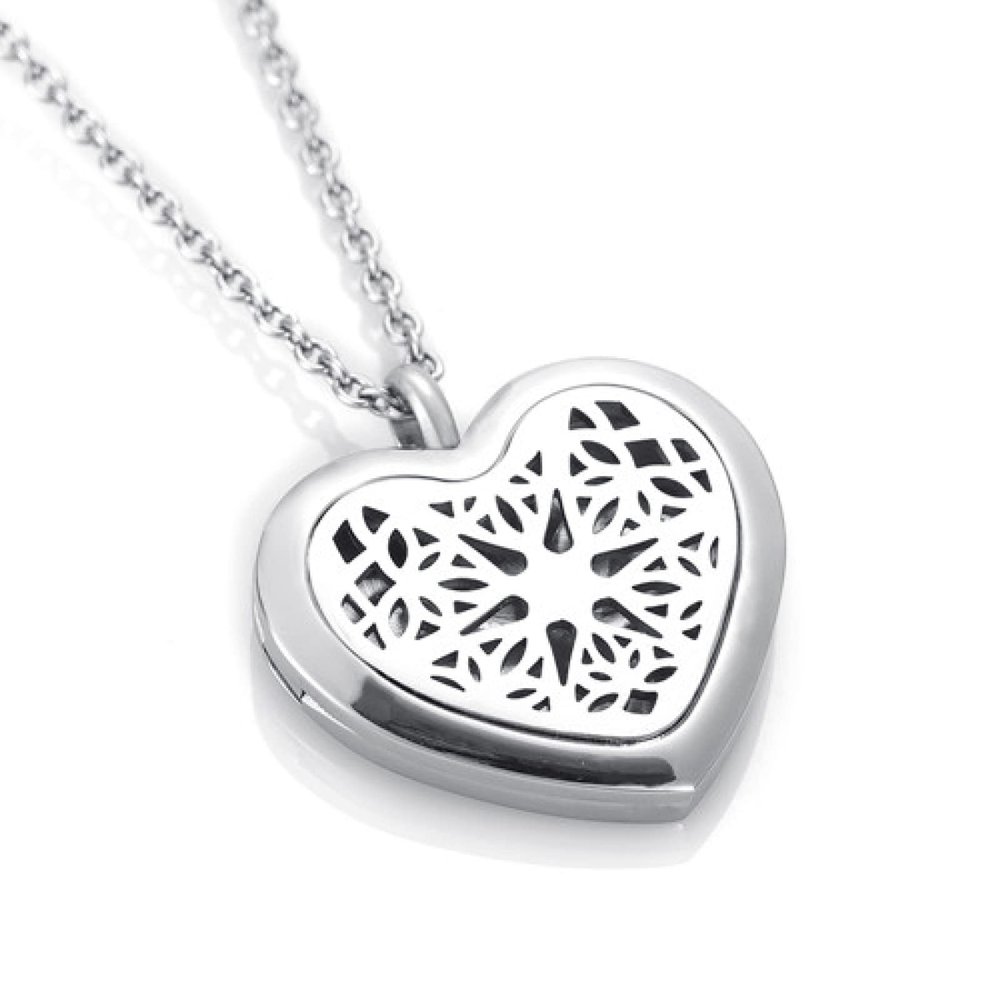 BIAIHQIE Aroma Diffuser Necklace Open Lockets Pendant Perfume Essential Oil Locket Necklace Free 5 Pads
