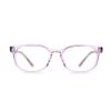 evee Kids Oval Blue Light Blocking Glasses for Boys and Girls - (June) (Transparent Crystal Purple with Matte Grey, 45mm) view 1