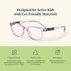 evee Kids Oval Blue Light Blocking Glasses for Boys and Girls - (June) (Transparent Crystal Purple with Matte Grey, 45mm) view 4