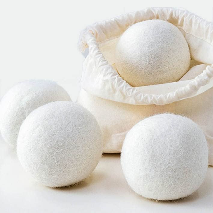 100% Natural New Zealand Dryer Balls Laundry Reusable, Wool Dryer Balls Softener, Reusable, Reduces Clothing Wrinkles and Saves Drying Time.Chemical-Free Reusable Laundry Ball 5cm (Pack of 6)