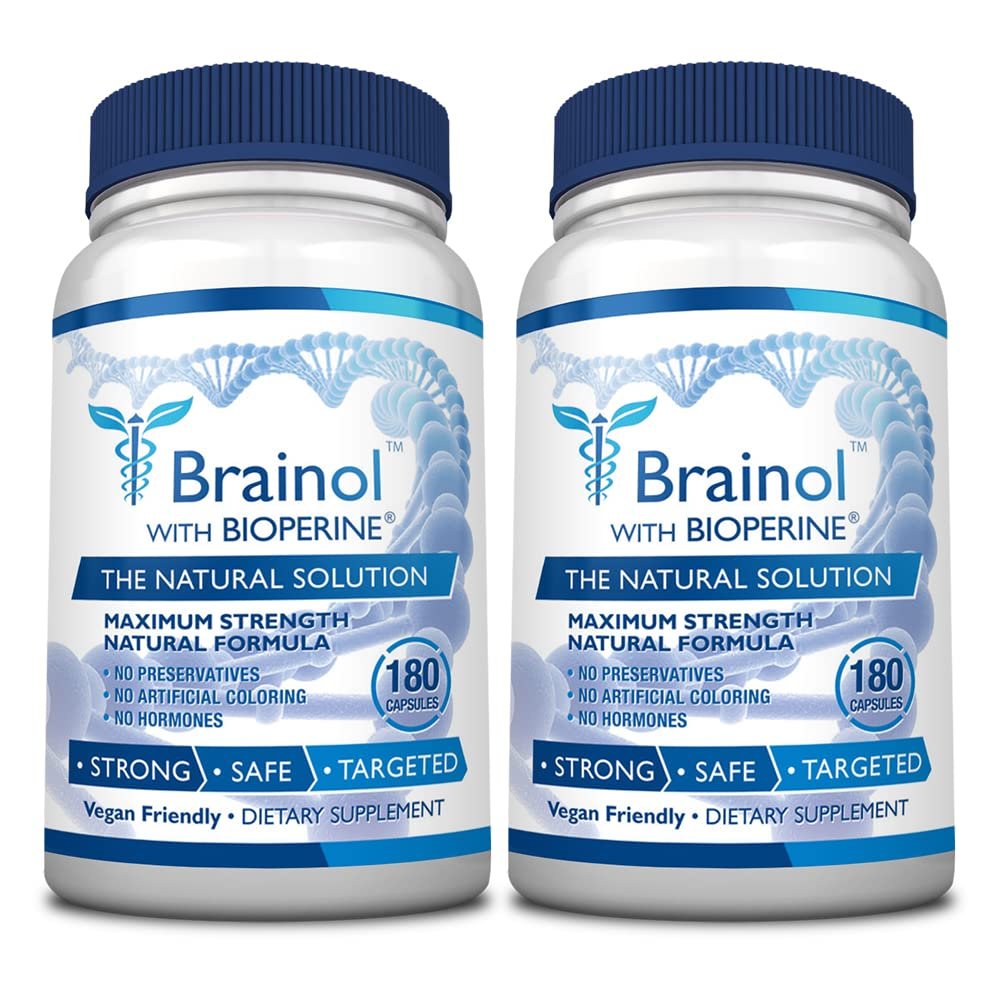 Brainol - The Smartest Choice For A Brain Boosting Nootropic - Enhance Mental Performance, Focus and Clarity - With DMAE, Huperzine A, BioPerine - Vegan-Friendly - 360 Capsules - 6 Month Supply