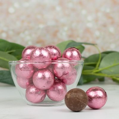 102 Pcs Pink Candy Milk Chocolate Balls (1.5 lbs - Appox. 102 Pcs)