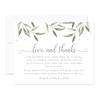 Personalized Love and Thanks Wedding Thank You Cards with Message, 5.5x4.25" Modern Greenery Flat Cards with Envelopes view 1