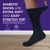 Diamond Star Diabetic Socks, Non-Binding Circulatory Cushion Cotton Crew Diabetic Socks for Men Women 10-13 (3 Pairs Navy) view 2
