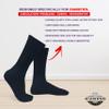Diamond Star Diabetic Socks, Non-Binding Circulatory Cushion Cotton Crew Diabetic Socks for Men Women 10-13 (3 Pairs Navy) view 4