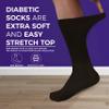 Diamond Star Diabetic Socks, Non-Binding Circulatory Cushion Cotton Crew Diabetic Socks for Men Women 9-11 (3 Pairs Brown) view 2