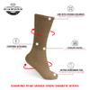 Diamond Star Diabetic Socks, Non-Binding Circulatory Cushion Cotton Crew Diabetic Socks for Men Women 13-15 (3 Pairs Khaki) view 3