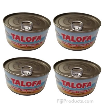 (Pack of 4 x 130g) *TALOFA* Chunk Light Tongol Tuna, Quality and Flavor | Sold by FijiProducts.com