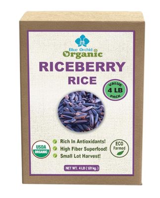 Organic Riceberry Rice - Purple Thai Black Jasmine Rice - USDA Certified - Premium Freshness - Small Lot Harvest Direct from our Farm to your Table - 4 LB