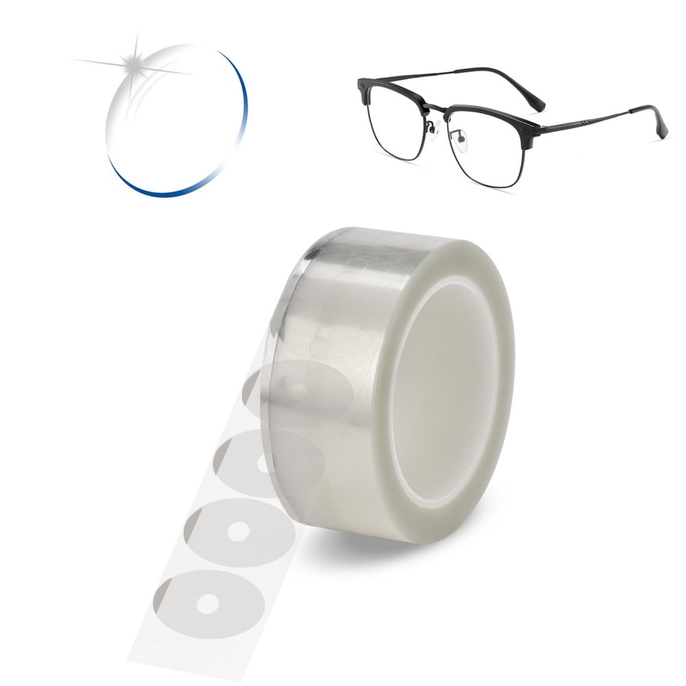 Hasefam 1000Pcs Clear Lens Edging Blocking Pads Optical Eyeglasses Transparent Oval Anti Slip Adhesive Sticker Tape Processing Polishing for Glasses Auto Edger Accessories (1.02x1.65inch)