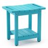 LUE BONA HDPS Shower Bench Seat, Sky Blue Shower Benches for Inside Shower with Shelf, Waterproof Shower Chair Foot Stool for Spa Bathroom, Weather Resistant/Non-Slip/Handles/Indoor or Outdoor Use view 1