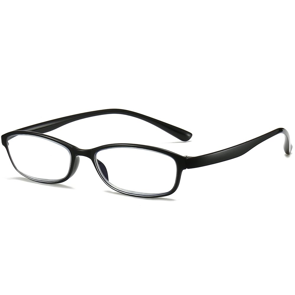 ANRRI Classic Oval Blue Light Blocking Reading Glasses for Women and Men Small Lightweight Black Frame No-Pressure on Nose +2.50 Magnification