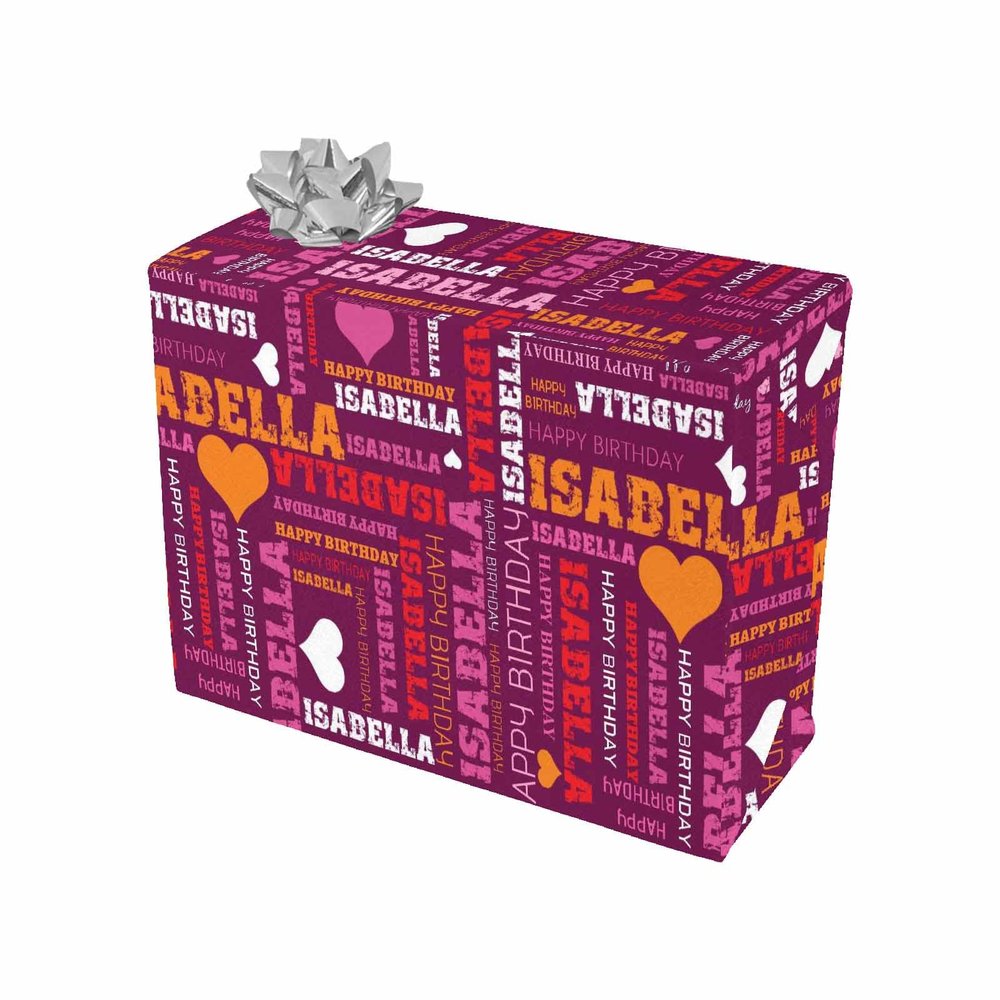 MyPupSocks Personalized Happy Birthday with Name Year Age Wrapping Paper Design for Birthday Custom Purple Personalized Wrapping Paper to Add Some Extra Charm to Your Birthday Gifts 5 Rolls