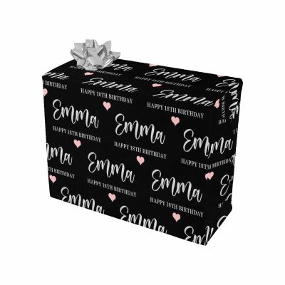 MyPupSocks Customized Grandpa Birthday Wrapping Paper Roll Personalized Black Create a Memorable Birthday Gift with Personalized Wrapping Paper 1 Roll