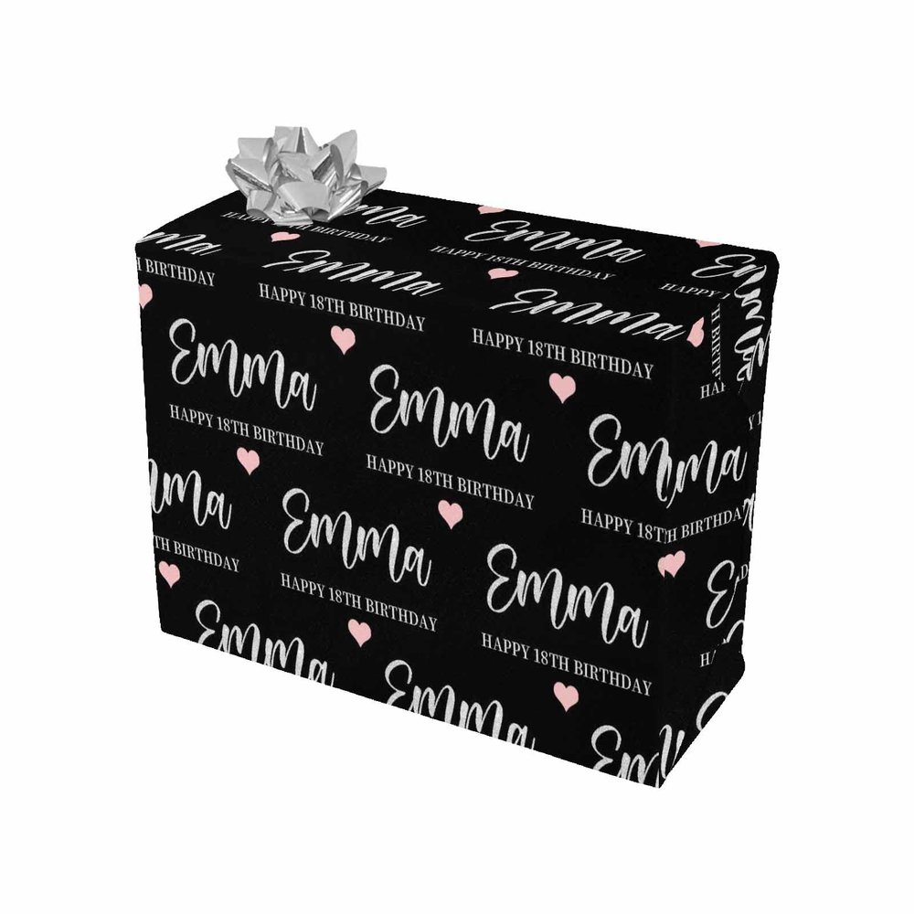 MyPupSocks Customized Grandpa Birthday Wrapping Paper Roll Personalized Black Create a Memorable Birthday Gift with Personalized Wrapping Paper 1 Roll