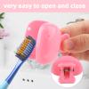 4 Pack Travel Toothbrush Head Covers - Protector Cap Brush Pod Case - Protective Portable Plastic Clip for Manual & Electric Toothbrush - Household Travel, Camping, Bathroom, School, Business view 4