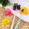 4 Pack Travel Toothbrush Head Covers Toothbrush Protector Cap Brush Pod Case Protective Portable Plastic Clip for Household Travel, Bathroom, Business, Camping, School (Grey, Yellow, Orange, Pink) view 3