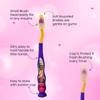 Mr.White Princess Pouch Set for Kids - Toothbrush with Suction Cup at The Base, Bristle Cover, Delicate Mint-Flavoured Children's Toothpaste, 75 ml Format and Glass view 3