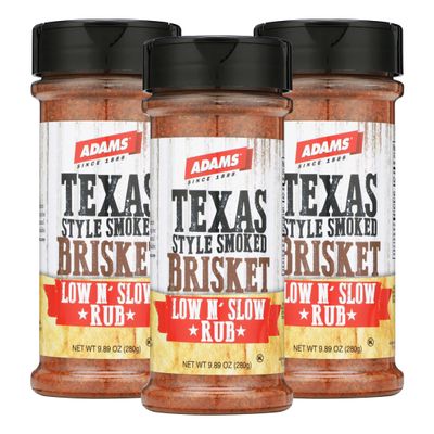 Adams Texas Style Smoked Brisket Low N Slow Rub, 9.89 Ounce Bottle (Pack of 3)