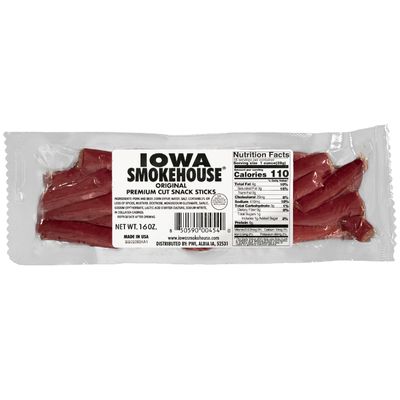 IOWA SMOKEHOUSE Premium Cut Snack Sticks, Original - Perfect Snacking, Ready to Eat, All USA Beef & Pork - 16 Oz