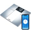 Beurer BF720 Smart Scale for Body Weight, Body Fat, Body Water & More  400 lb Capacity, Bluetooth App, Calorie Data, User Recognition, XL LCD Display, Glass Digital Bathroom Scale  Grey view 1